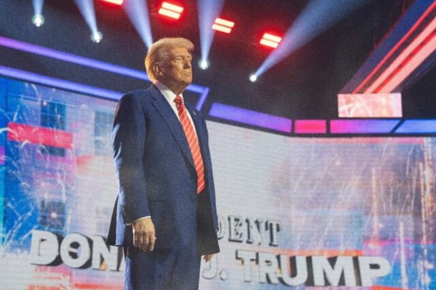 US President-elect Donald Trump pictured at the AmericaFest conference in Phoenix, Arizona