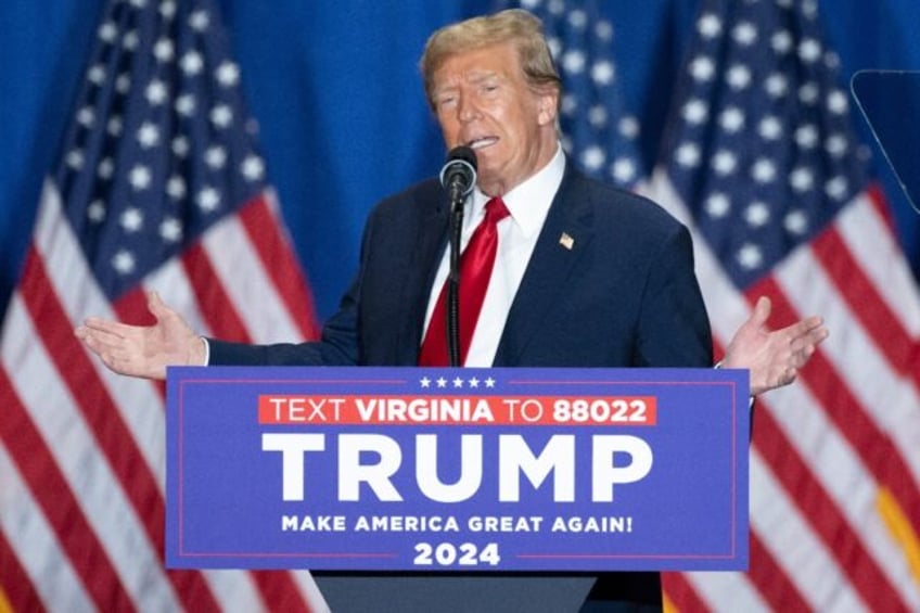 Republican presidential candidate Donald Trump speaks during a "Get Out the Vote" rally in