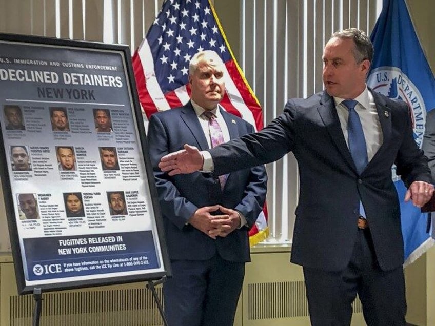 Matthew Albence, right, the acting director of U.S. Immigration and Customs Enforcement, s