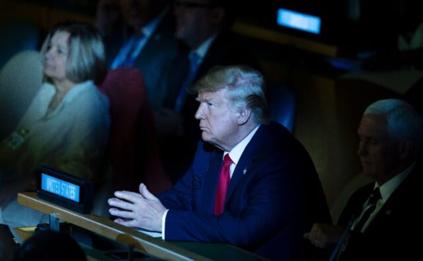 Then-president Donald Trump attends the 2019 UN Climate Action Summit in New York