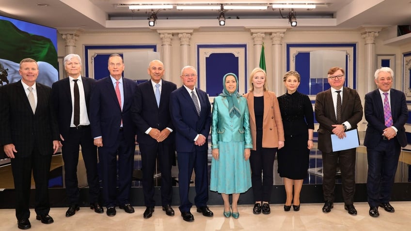 Attendees at the Paris meeting From left: John Bercow, former Speaker, British House of Commons, Hyhoria Nemyria, former deputy prime minister, Ukraine, Yulia Tymoshenko, former prime minister, Ukraine, Liz Truss, former prime minister, United Kingdom, Mrs. Maryam Rajavi, Gen. Keith Kellogg, special envoy for Ukraine and Russia, Yanez Yanša, former prime minister of Slovenia, Gen. James Jones, National Security Advisor to President Obama, former NATO commander, Ola Elvestuen, Member of Norwegian Parliament, Minister of Climate and Environment of Norway (2018-2020), Gen. Todd Wolters, Supreme Allied Commander, Europe.