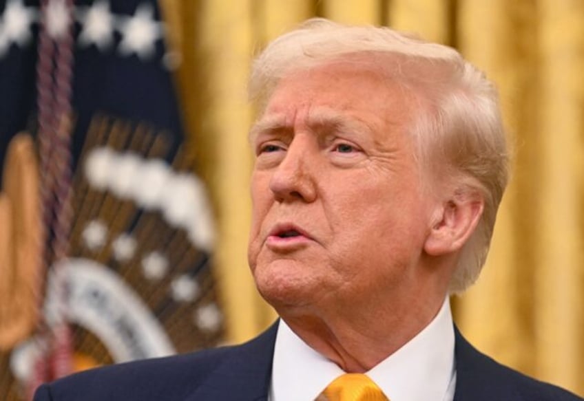 US President Donald Trump speaks in the Oval Office of the White House on February 21, 202