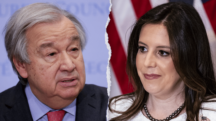 United Nations Secretary General António Guterres and Rep. Elise Stefanik, R-NY.