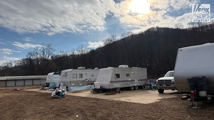 North Carolinians living in privately donated campers in Swannanoa.