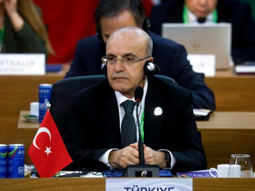 Mehmet Simsek, Turkey's finance minister, at a plenary session during the Group of 20 (G-2