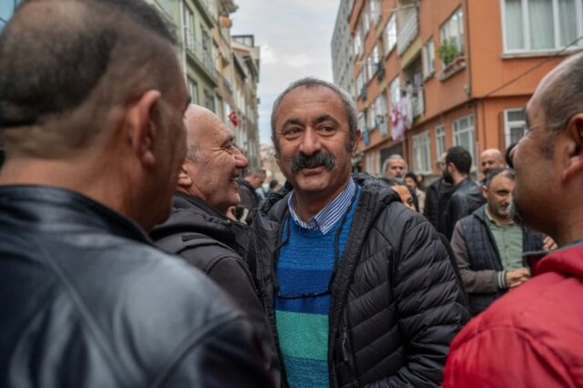 Fatih Macoglu on the campaign trail in the Kadikoy district of Istanbul