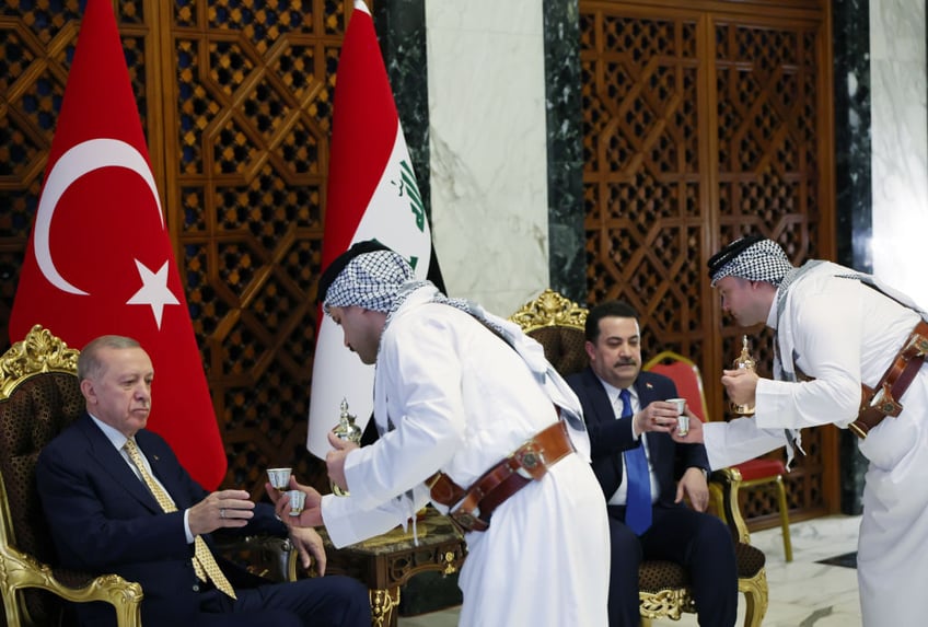 turkeys erdogan visits iraq country he regularly bombs seeking support for hamas