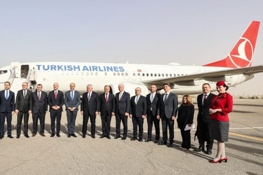 Libyan and Turkish officials were on hand to welcome the return of Turkish Airlines to Lib