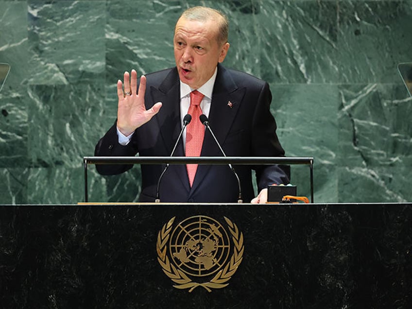 Recep Tayyip Erdoğan, President of the Republic of Türkiye, speaks during the United Nat