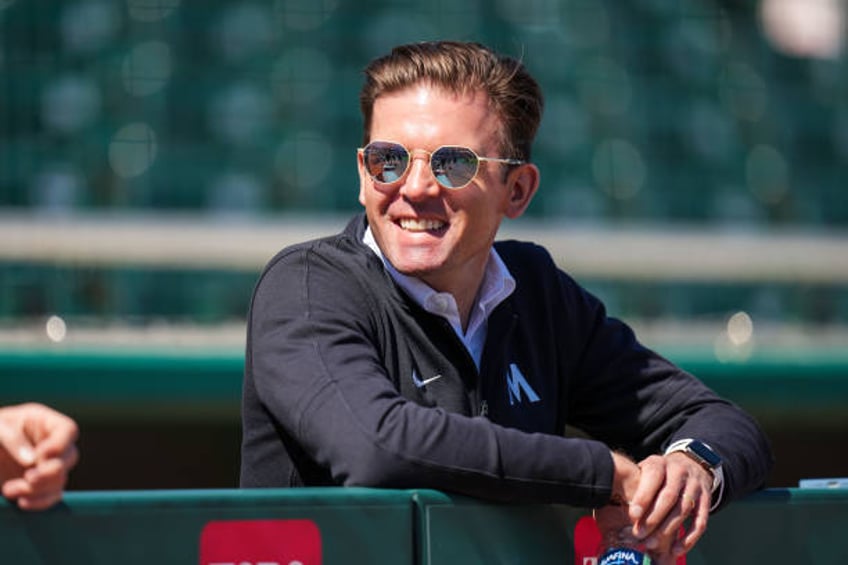 Executive chair Joe Pohlad of the Minnesota Twins looks on during a team workout on February 20, 2024 at the Lee County Sports Complex in Fort Myers,...