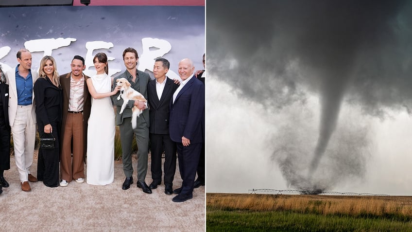 'Twisters' cast and tornado