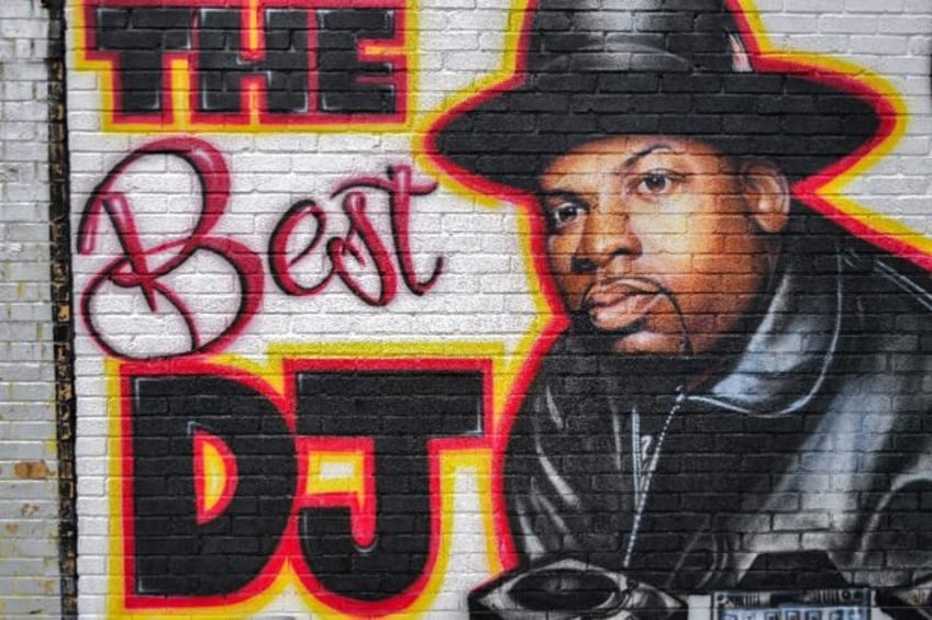 A mural paying tribute to Run-DMC's late Jam Master Jay is seen in the Hollis neighborhood