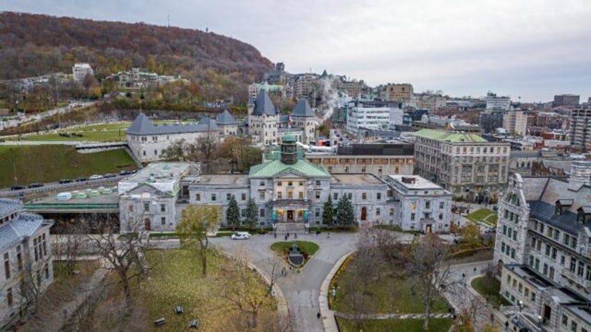 Aerial view of the McGill University campus in Montreal, Quebec, on November 21, 2023