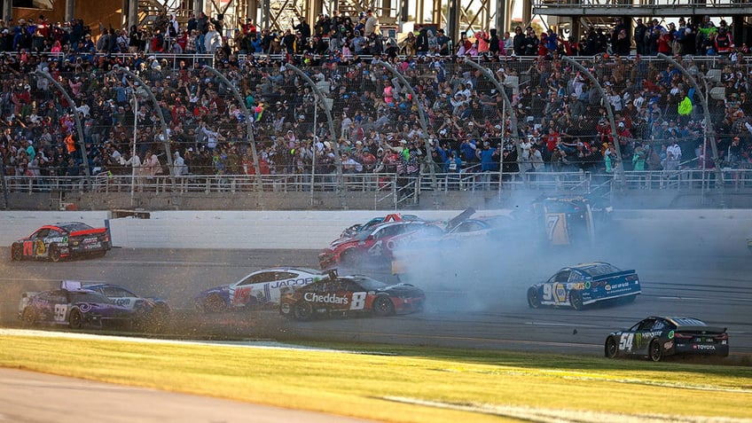 Last lap crash at Talladega