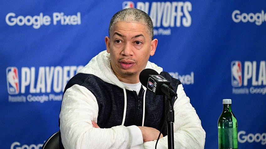 Tyronn Lue speaks at a press conference