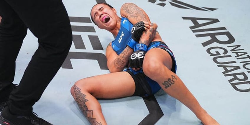 ufc fighter istela nunes suffers nasty elbow injury in strawweight bout