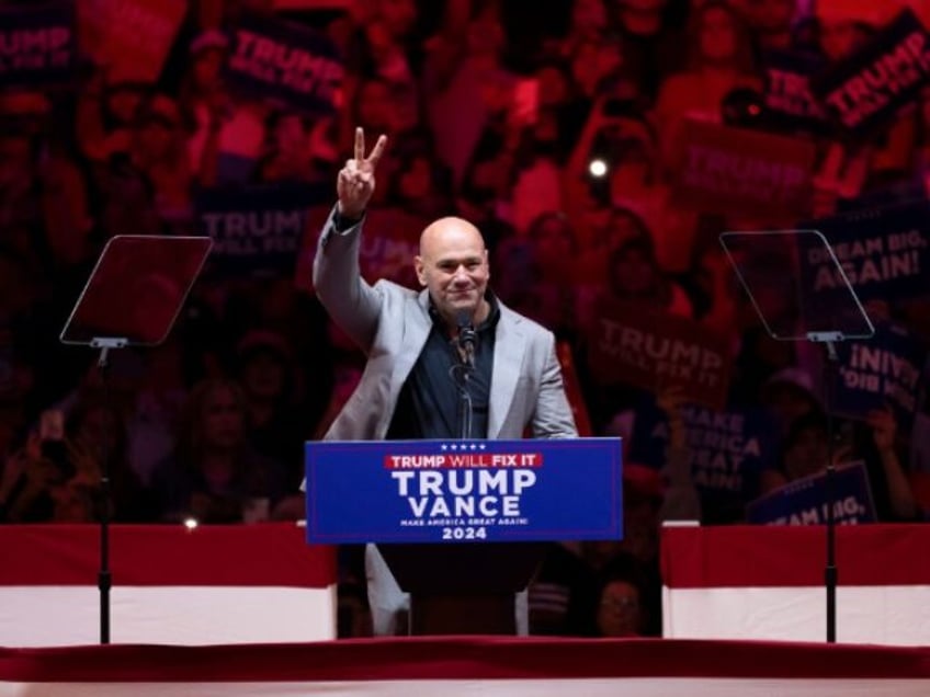 Dana White, president of Ultimate Fighting Championship (UFC), speaks during a campaign ev