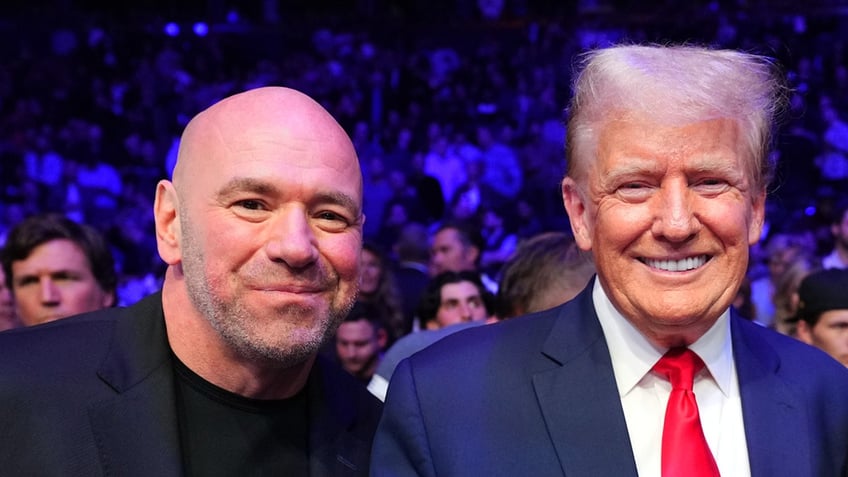 Dana White and Donald Trump smile