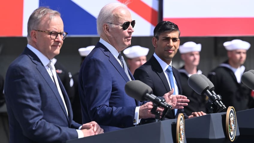 Joe Biden, Anthony Albanese and Rishi Sunak in San Diego