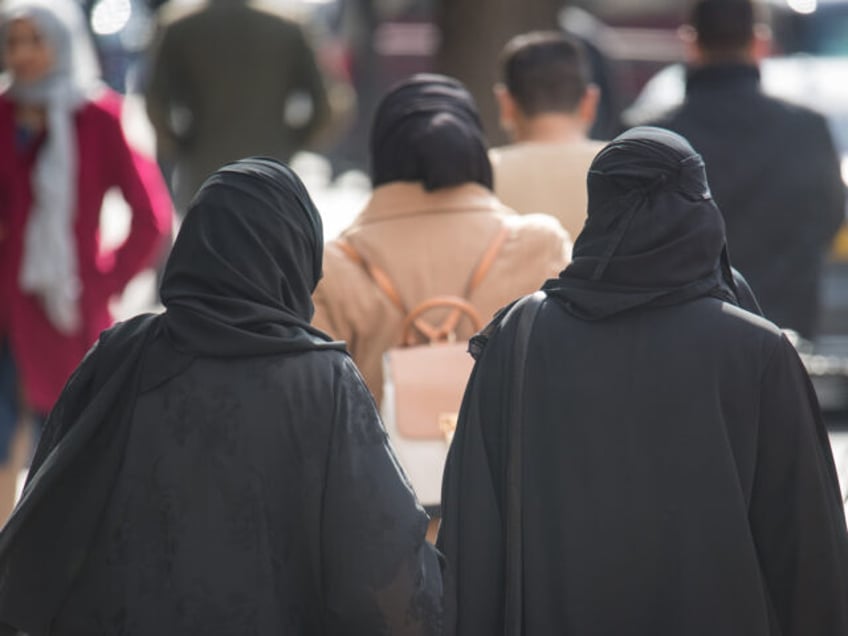 A general view of two Muslim women in London. (Photo by Dominic Lipinski/PA Images via Get