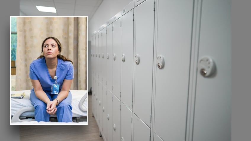 Nurse in a locker room