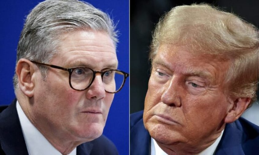 Keir Starmer (L) will told talks with Donald Trump in Washington