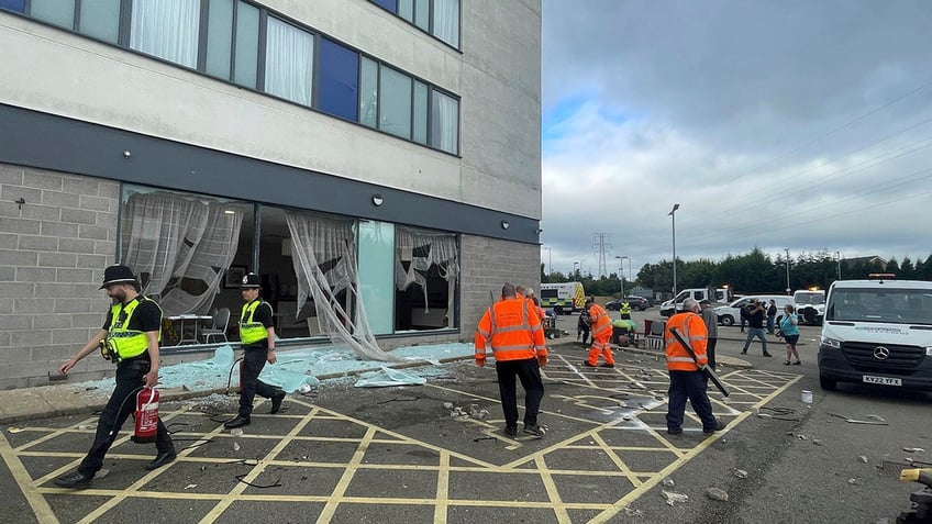 debris at Holiday Inn Express in Rotherham