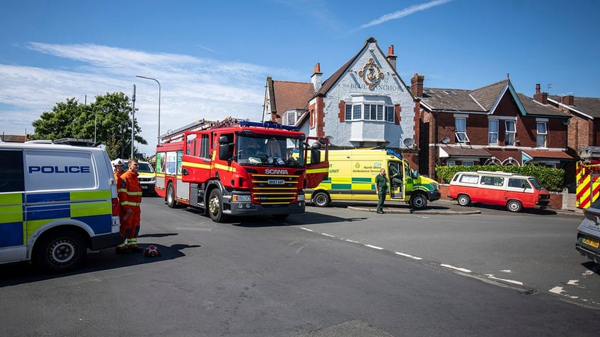 Emergency vehicles in Southport, England