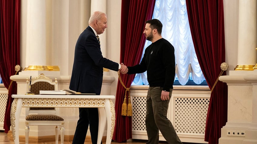 Ukraine's President Volodymyr Zelenskiy and U.S. President Joe Biden