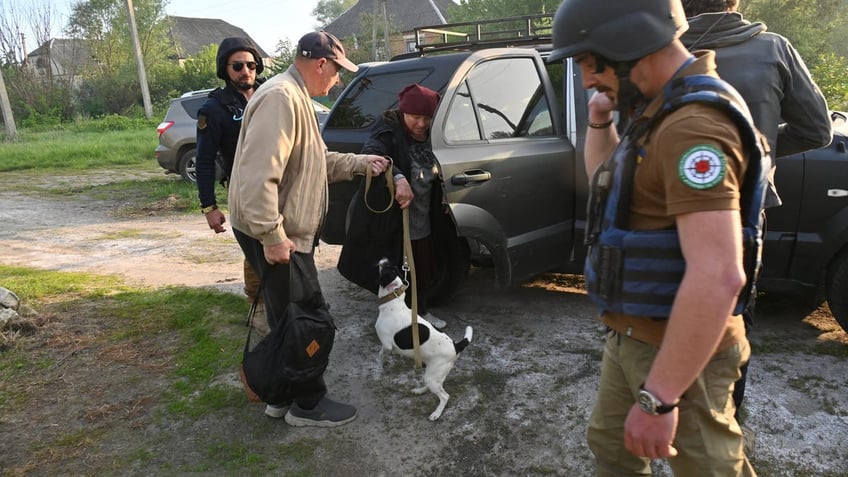 Civilians escape Russia