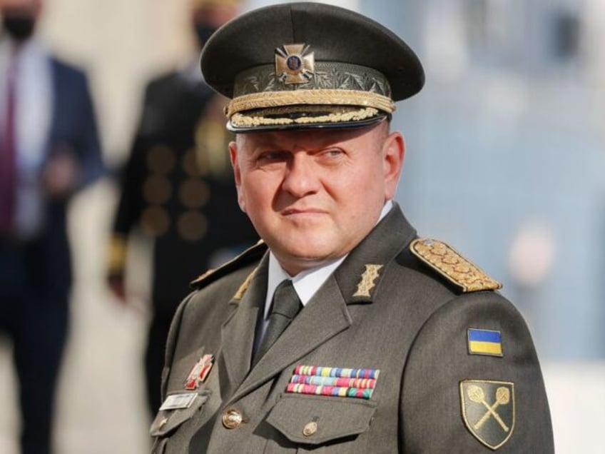 Commander-in-Chief of the Armed Forces of Ukraine Valeriy Zaluzhnyi waits before a meeting with US Defense Secretary and other officials in Kiev on October 19, 2021. (Photo by GLEB GARANICH / POOL / AFP) (Photo by GLEB GARANICH/POOL/AFP via Getty Images)