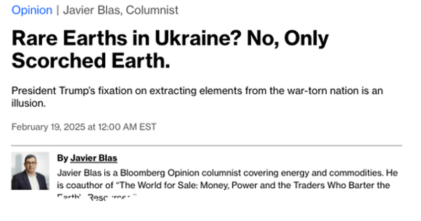 ukraine has scorched earth what it doesnt have is rare earths 