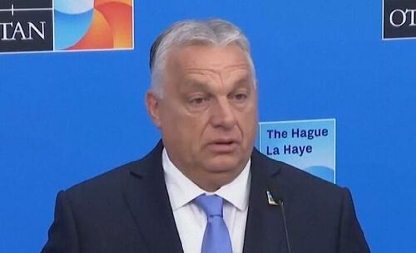 ukraine is not in nato my job is to keep it that way orban tells press outside nato summit