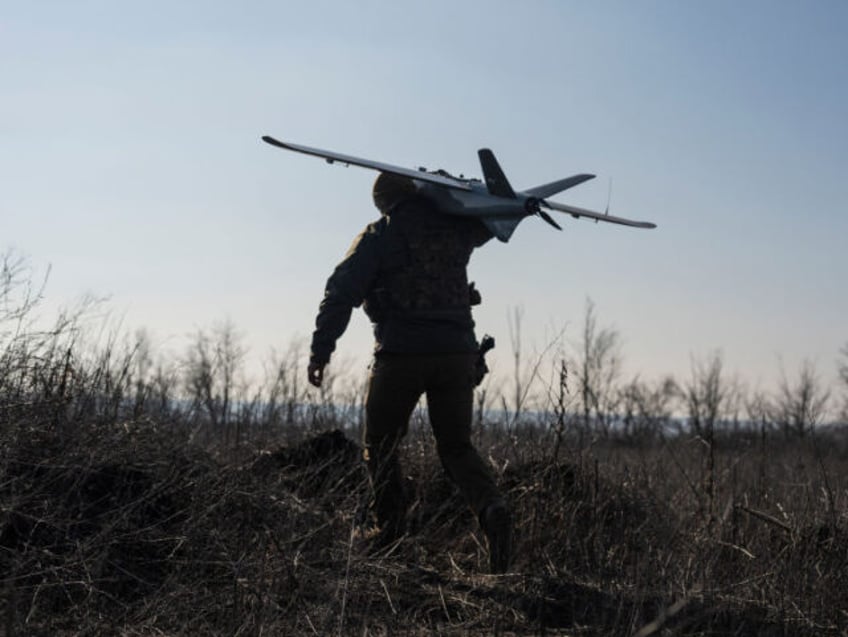 DONBAS, UKRAINE - 2024/03/07: A Ukrainian "Leleka" reconnaissance drone unit fro