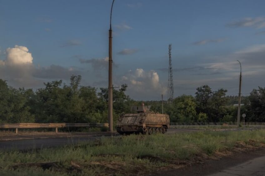 A US-made M113 armoured personnel carrier in Ukraine's Donetsk region