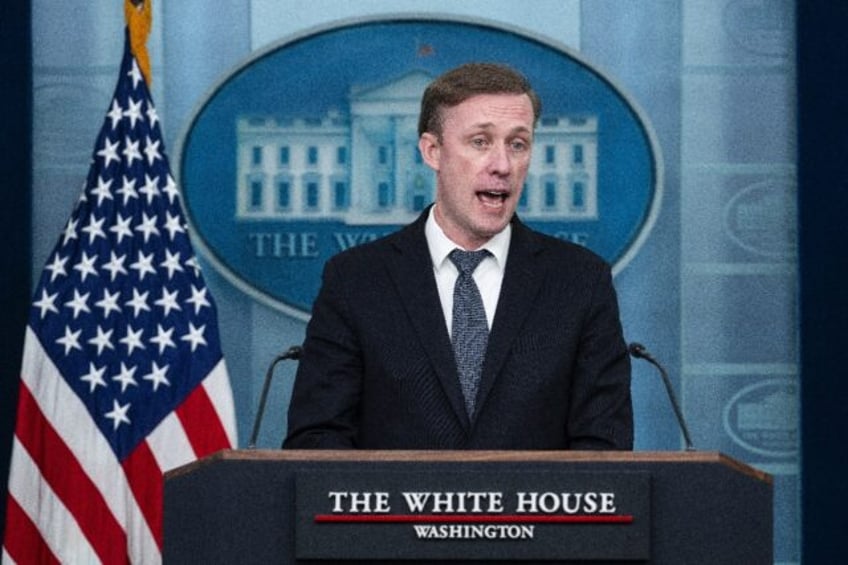 US National Security Adviser Jake Sullivan speaks during the daily press briefing at the W