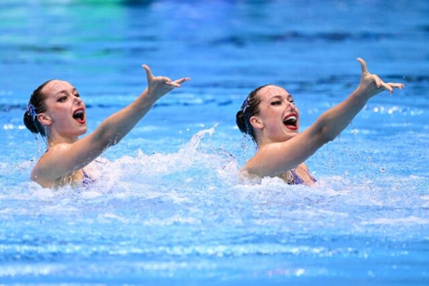 Making a splash: Maryna and Vladyslava Aleksiiva are among Ukraine's best hope of a medal