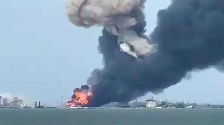 ukrainian missile sets fuel laden ferry on fire at key russian port