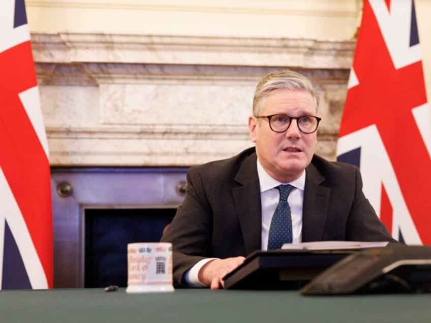 07/03/2025. London, United Kingdom. Prime Minister Keir Starmer holds a video call with Eu