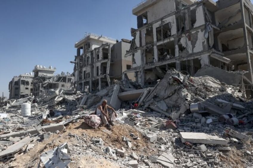 A Palestinian man who returned to Deir al-Balah in the central Gaza Strip to check on his