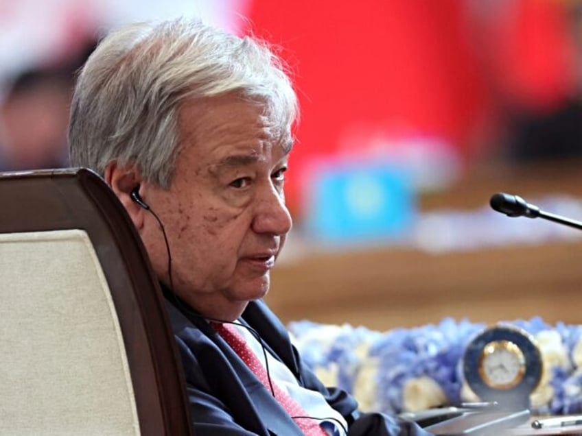 U.N. Secretary-General Antonio Guterres attends SCO Plus format meeting during Shanghai Co