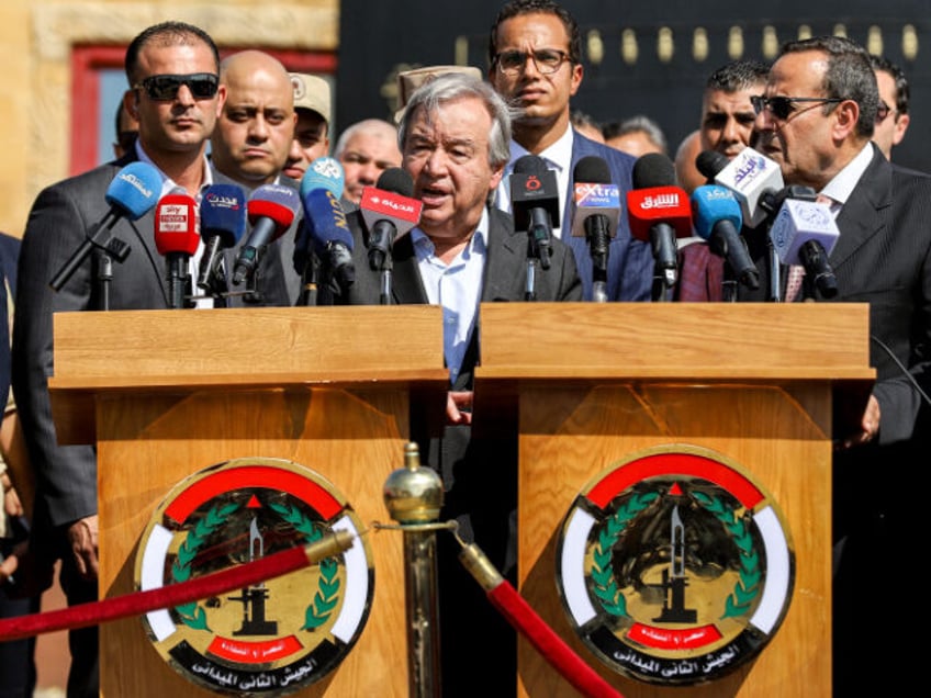 un chief guterres demands egypt open gaza border for aid not palestinians