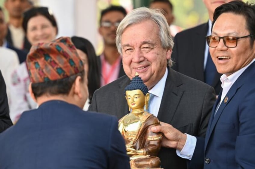 un chief urges peace from site venerated as buddhas birthplace