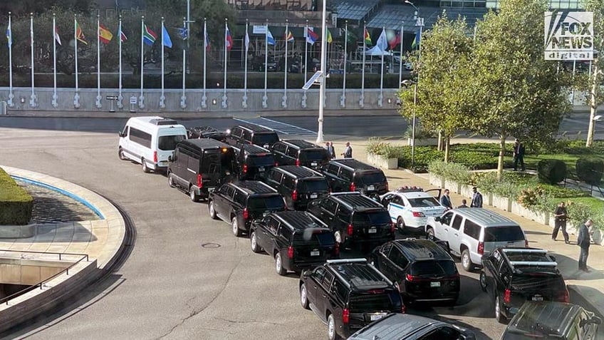 un leaders rail against emissions as swarms of gas guzzling suvs descend on city