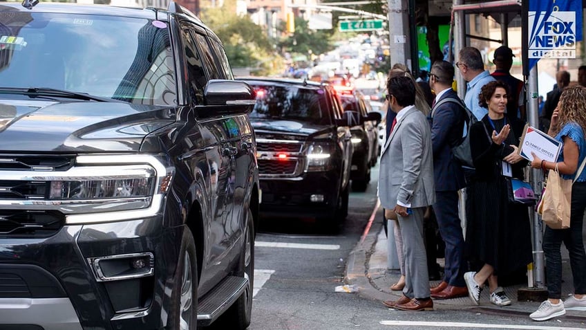 un leaders rail against emissions as swarms of gas guzzling suvs descend on city