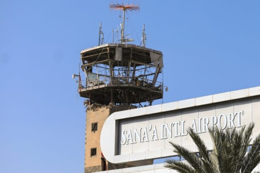 Thge control tower of Sanaa international airport was damaged by the strikes on December 2