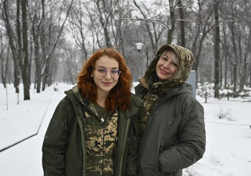 Ukrainian servicewomen Veronika and her mother, Natalia, serve in the 100th mechanized bri