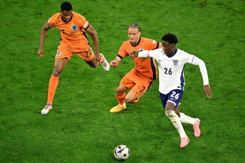 England midfielder Kobbie Mainoo (R) put in a superb display as his team beat the Netherla