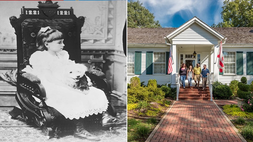 Helen Keller, pictured here at age 7, was born at Ivy Green in Tuscumbia, Alabama, and lived there as a child.
