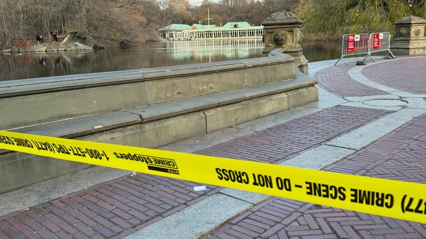 Police tape is seen outside Central Park's iconic boathouse.